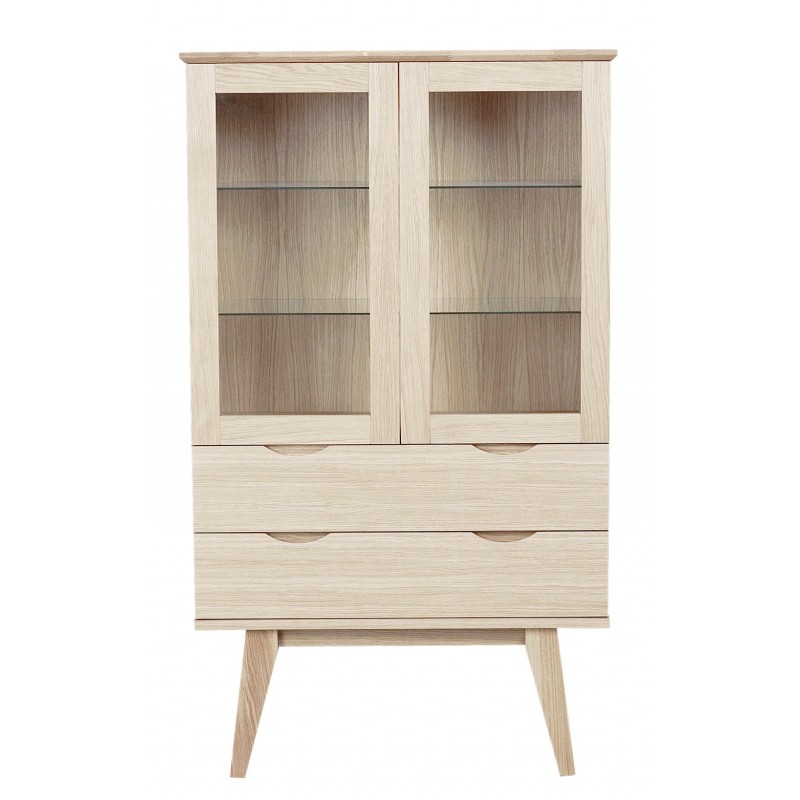 RO FILIPPA GLASS CABINET WHITEWASH